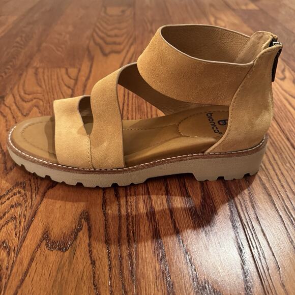 Bionica Daela BI0025807 Womens Sandals 7 Yellow Leather Lug Sole Zipper Strap - Picture 7 of 15